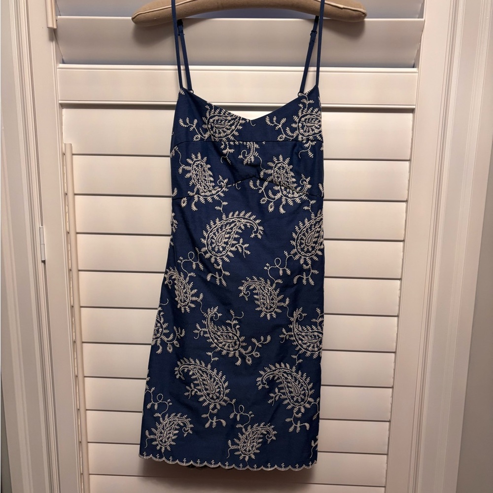 Trixxi Blue Dress with White Embroidery